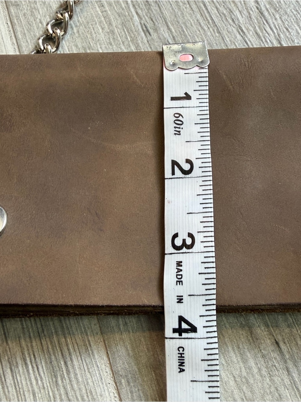 Handmade Brown Genuine Leather Biker Trucker Security Chain Wallet - Picture 6 of 6